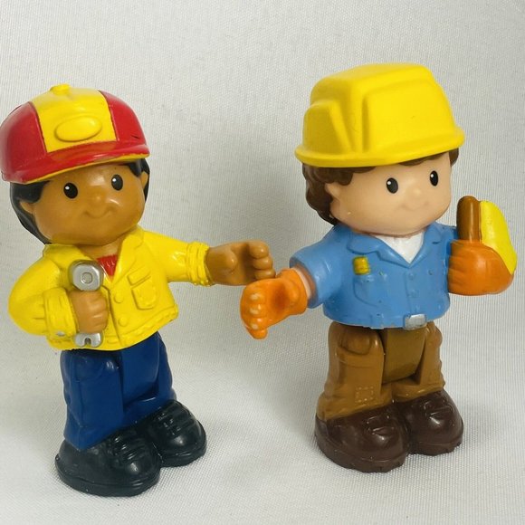 Fisher-Price Other - 2 Fisher Price Little People Construction Mechanic Toy Figure Lot of 2 Roberto